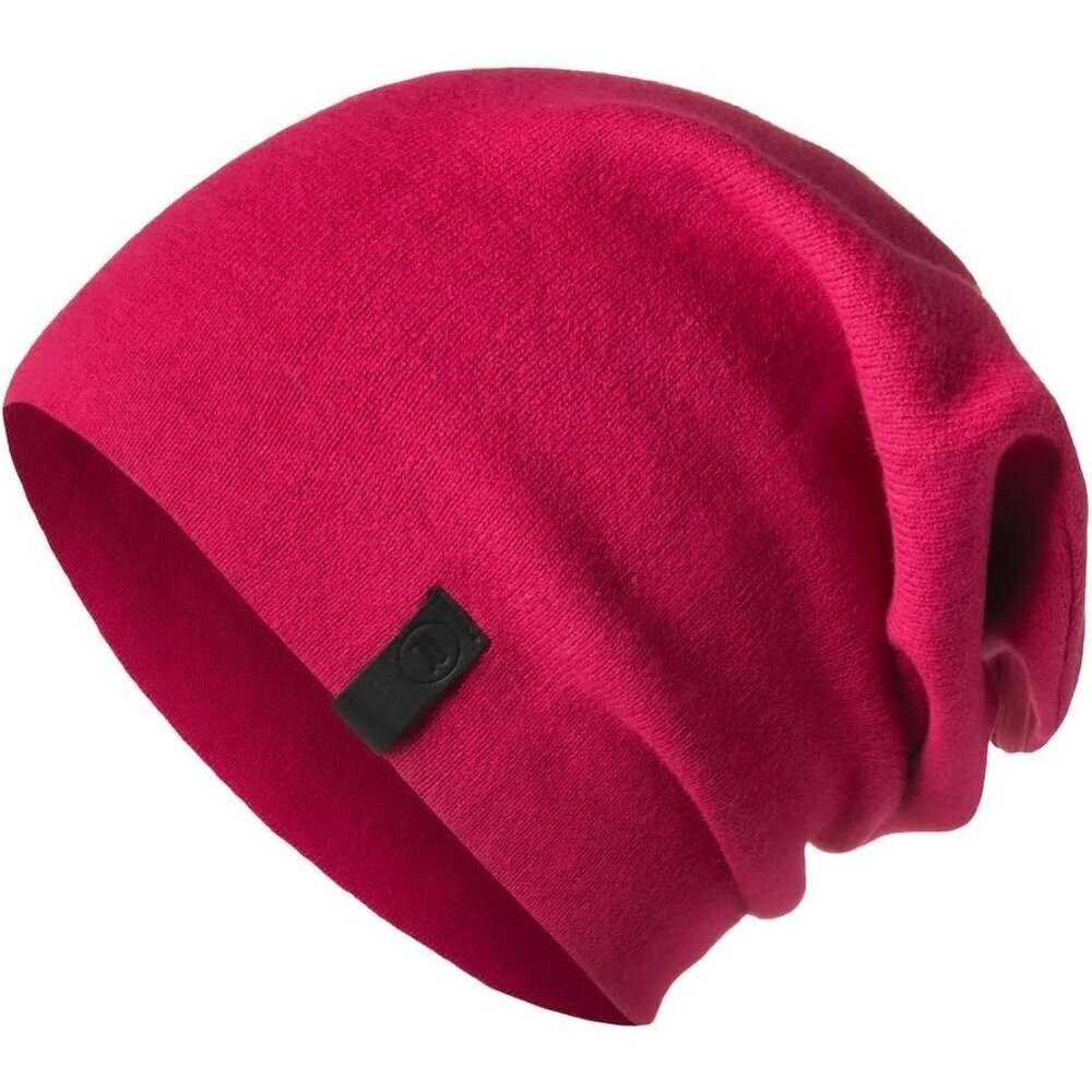 Unisex Fuchsia Cotton Winter Skull Pull On Knit Warm Slouchy Baggy Beanie Cap